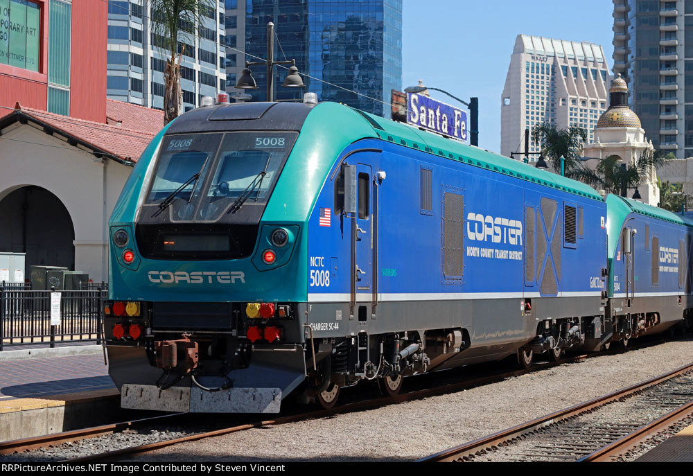 San Diego Coaster train with NCTC #5008 on rear. 
